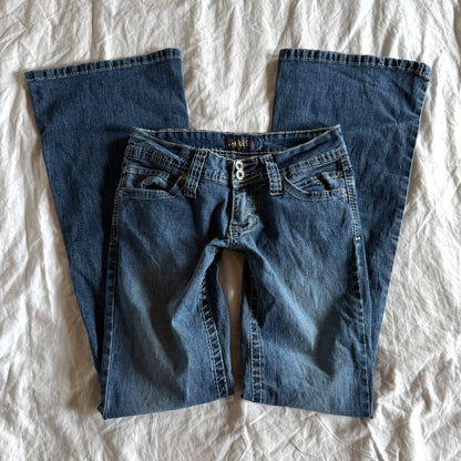 Angels Low-Rise Medium Wash Flared Jeans - Size XS