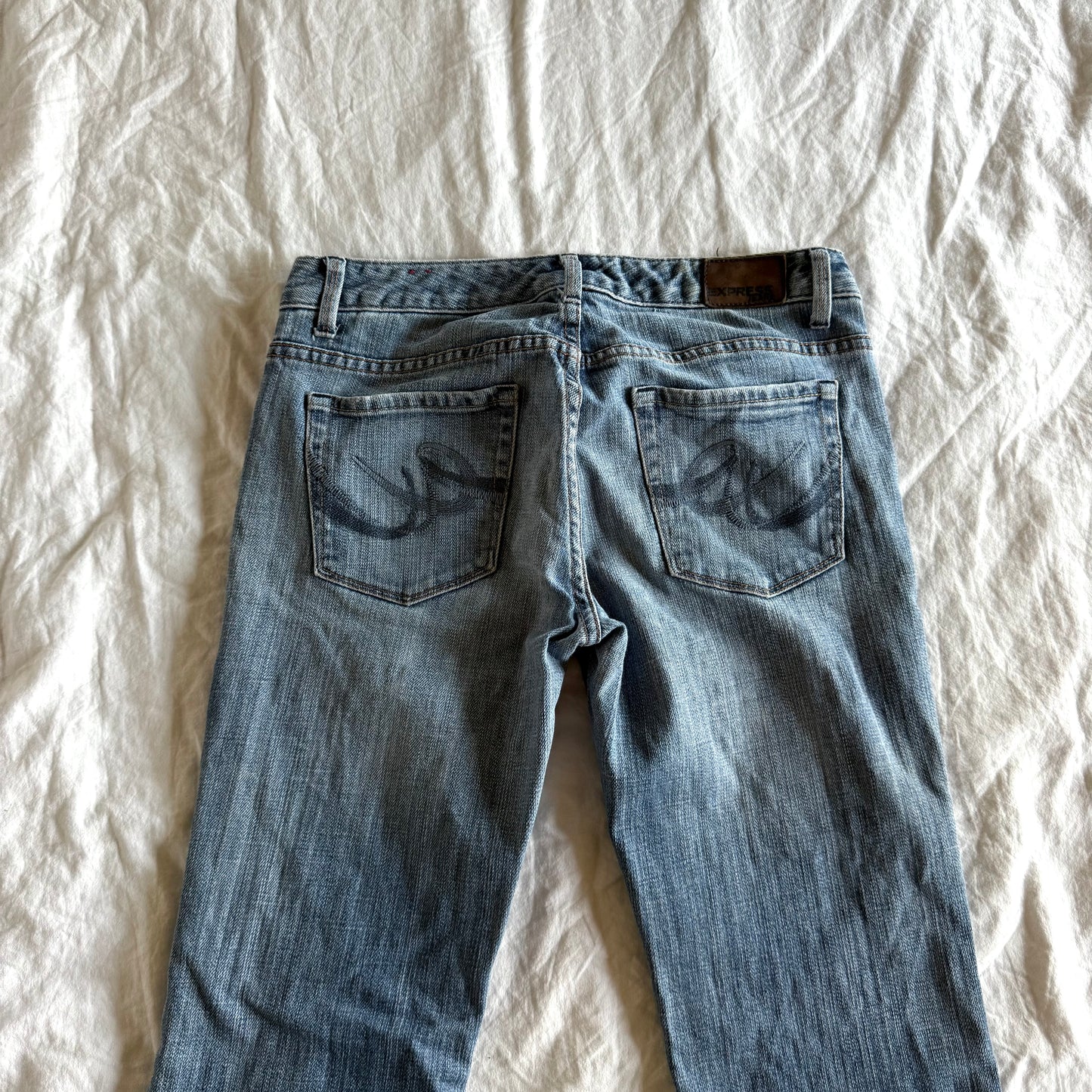 Express Low-Rise Medium Wash Bootcut Jeans - Size S