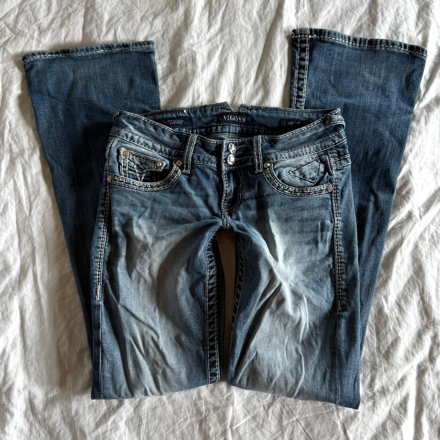 Vigoss Low-Rise Medium Wash Bootcut Jeans - Size XS