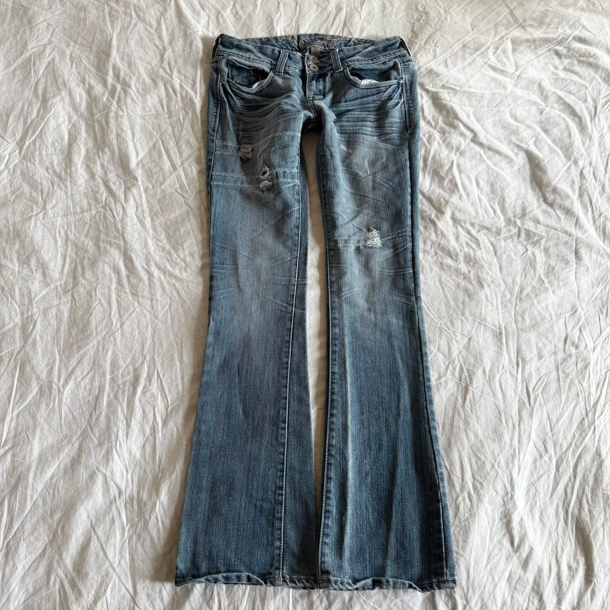 Refuge Low-Rise Light Wash Bootcut Jeans - Size XS
