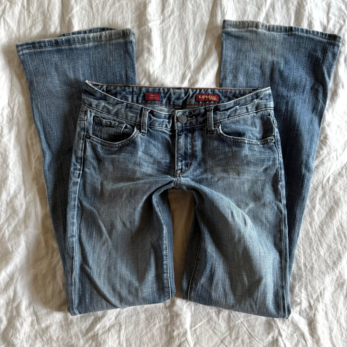 Express Low-Rise Medium Wash Bootcut Jeans - Size S