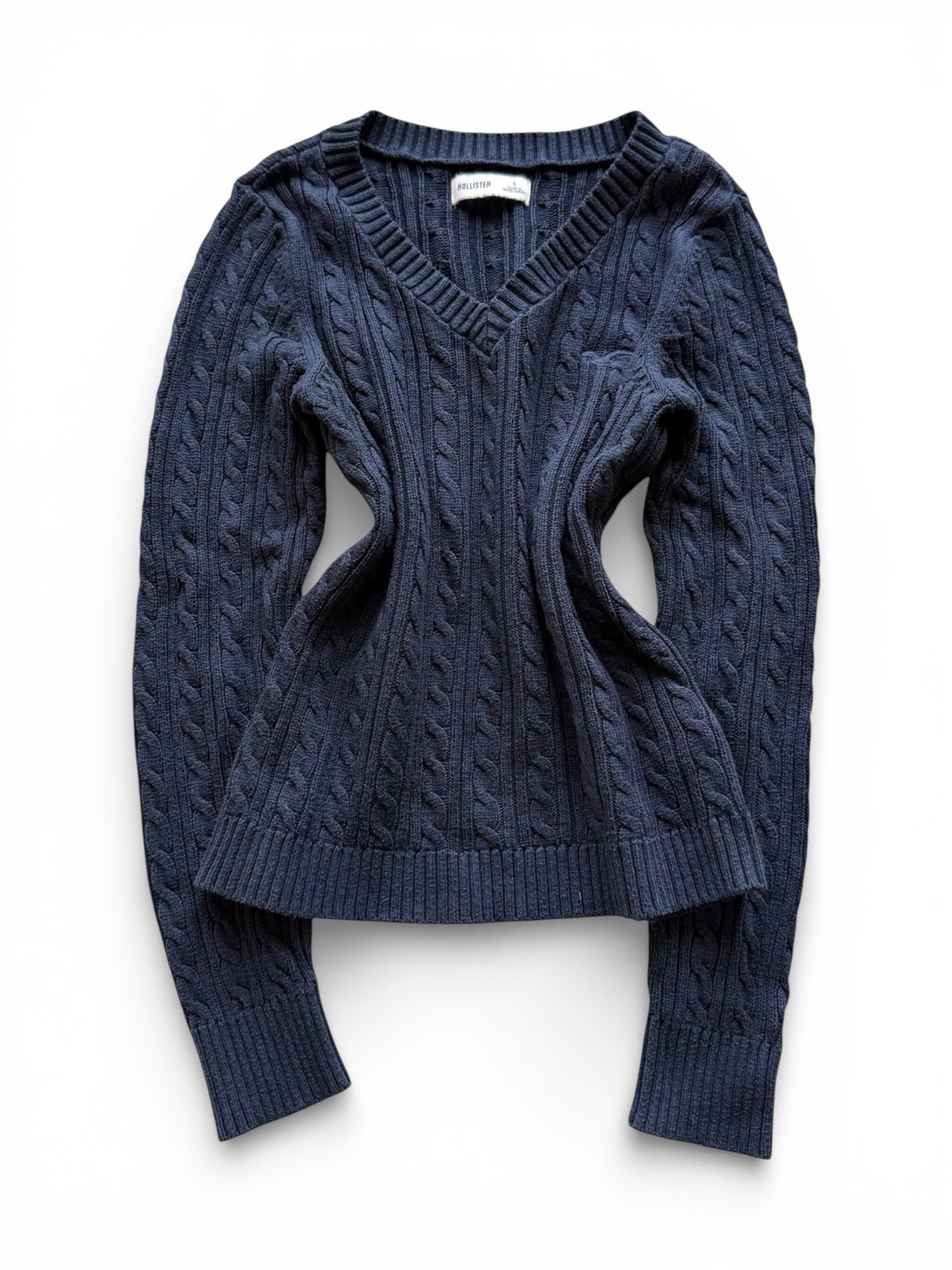 Hollister Navy Cable Knit Sweater (S)