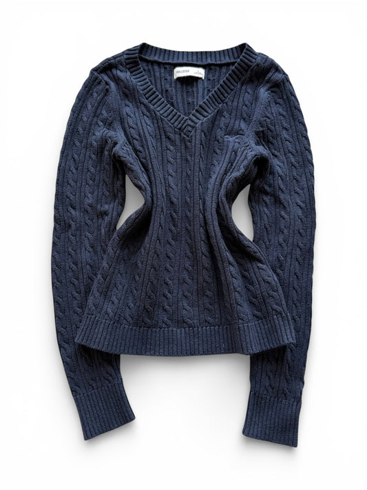 Hollister Navy Cable Knit Sweater (S)