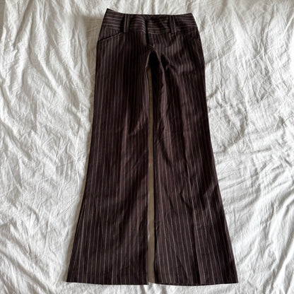 My Michelle Low-Rise Striped Office Siren Straight Fit Trousers - Size S