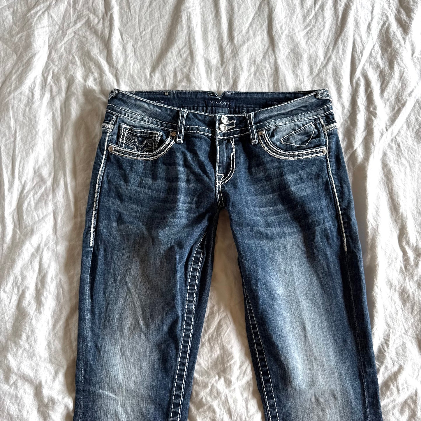 Vigoss Low-Rise Medium Wash Bootcut Jeans - Size M