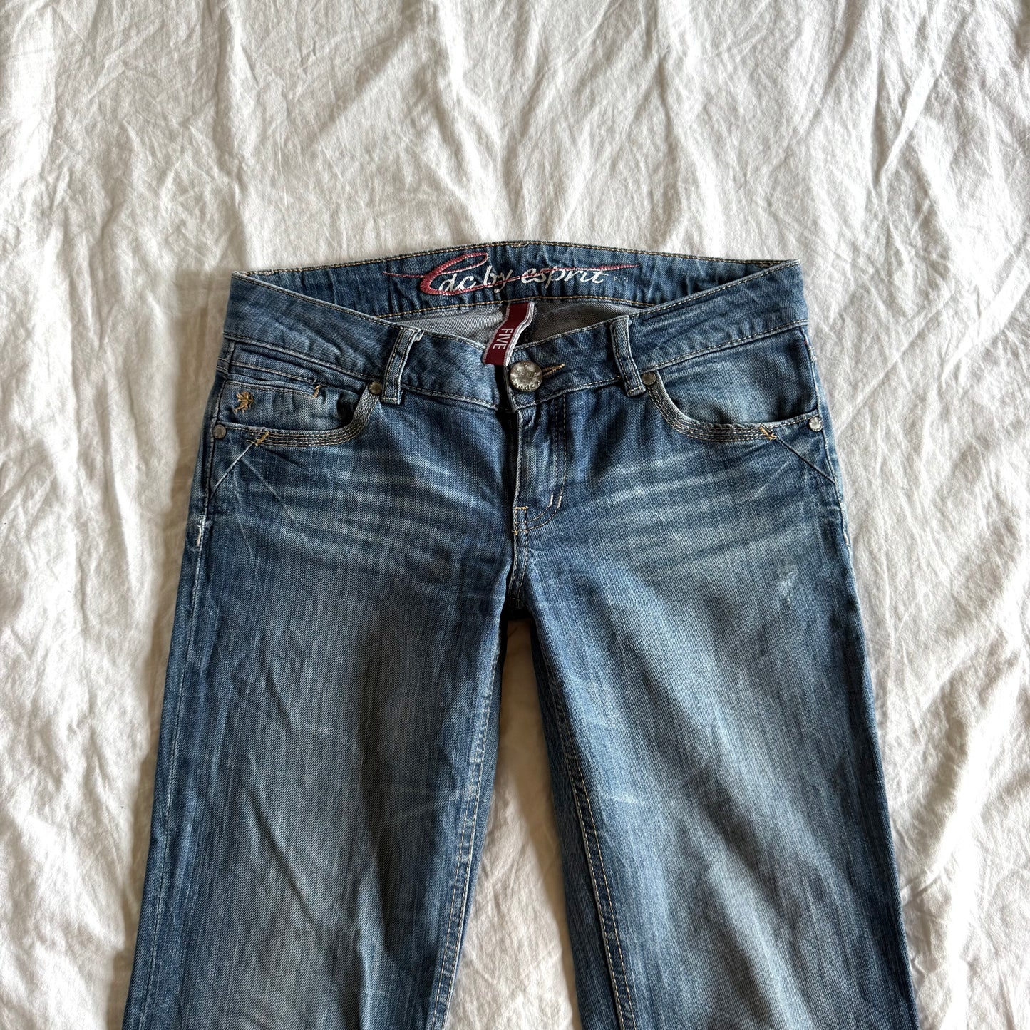 Edc by Esprit Low-Rise Medium Wash Bootcut Jeans - Size S/M