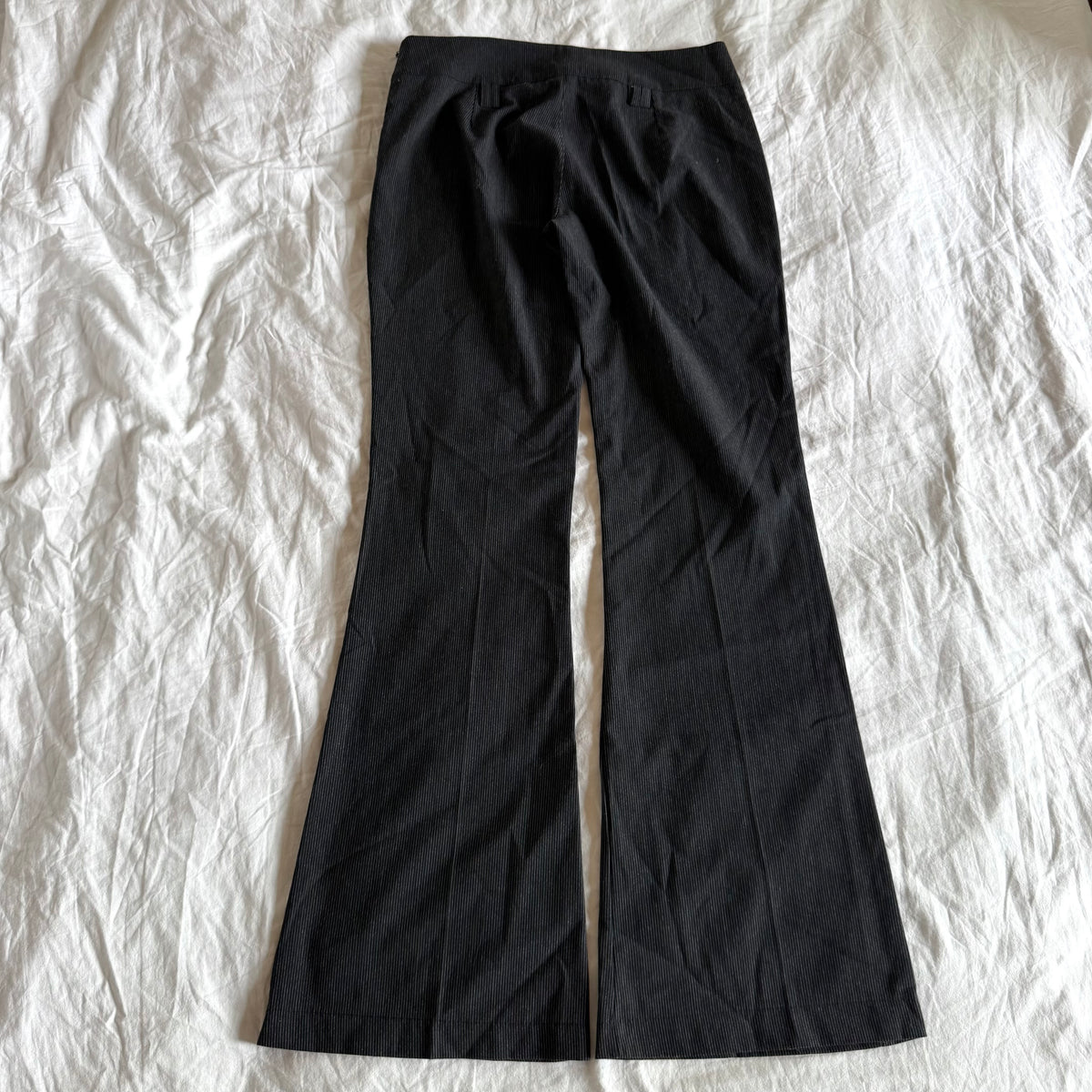 Jennifer Taylor Low-Rise Pinstriped Office Siren Flared Trousers - Size S