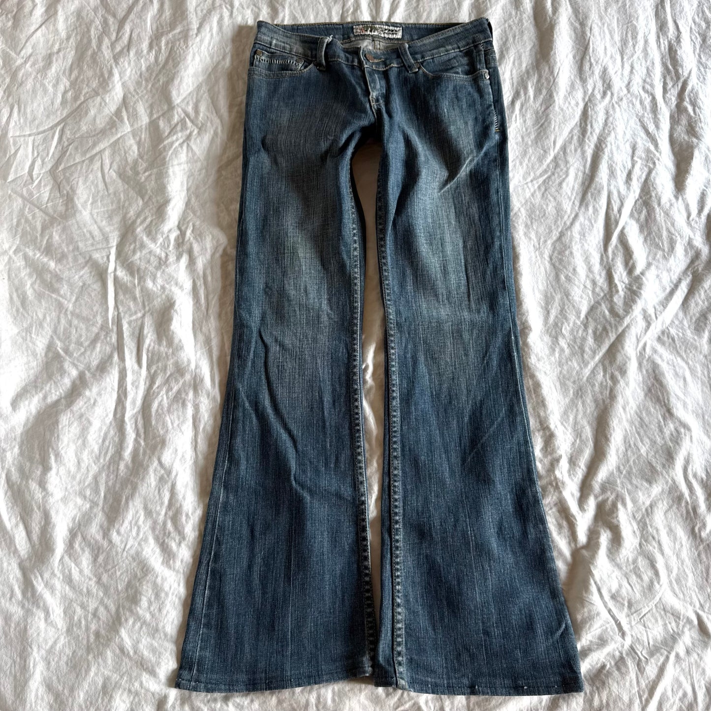 TBY Low-Rise Medium Wash Flared Jeans - Size XS