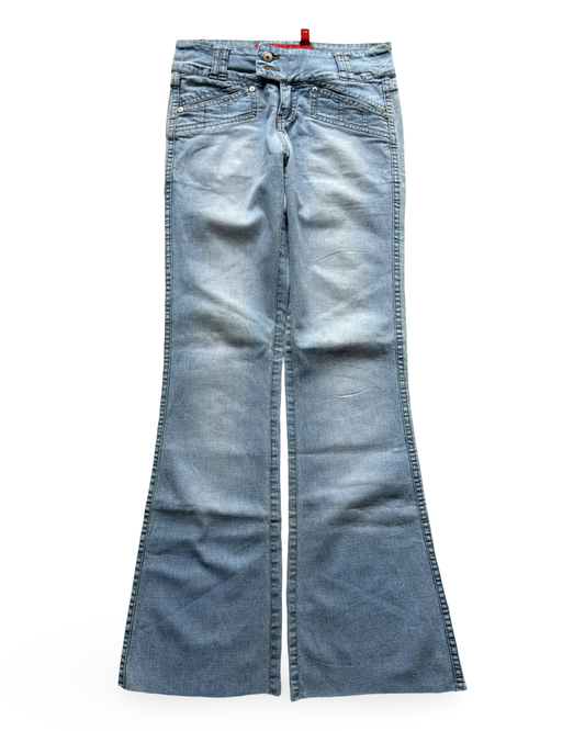 Fishbone Mid-Rise Bootcut Jeans (XS)