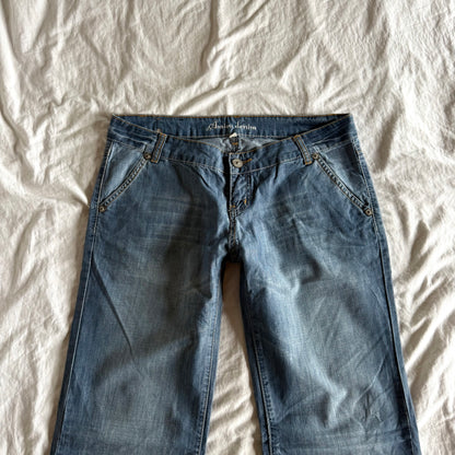 Amisu Low-Rise Light Wash Ultra Wide Leg Jeans - Size L/XL