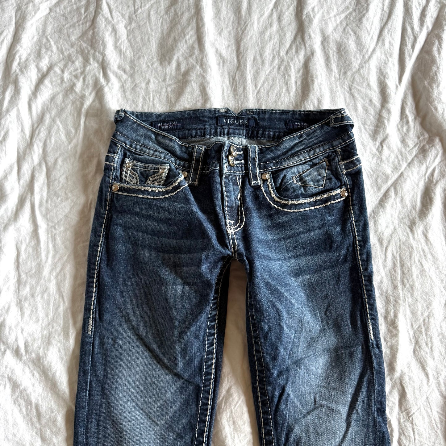 Vigoss Low-Rise Dark Wash Bootcut Jeans - Size XXS