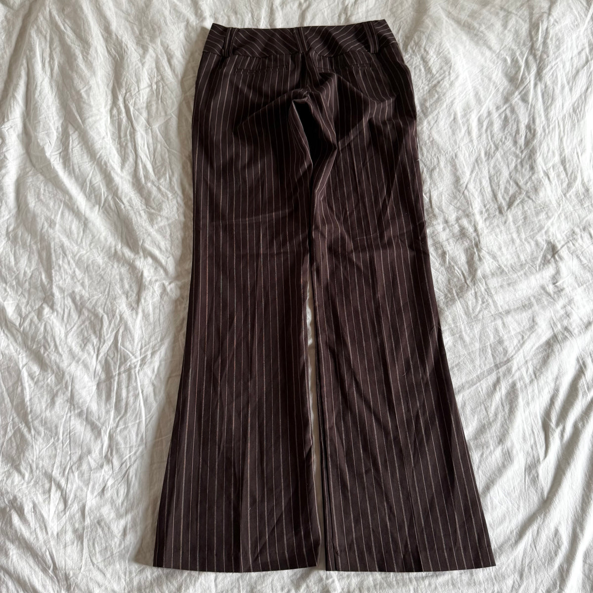 My Michelle Low-Rise Striped Office Siren Straight Fit Trousers - Size S