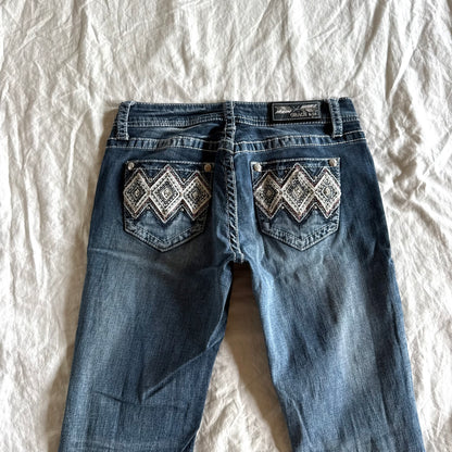 Grace Low-Rise Medium Wash Straight Fit Jeans  - Size S