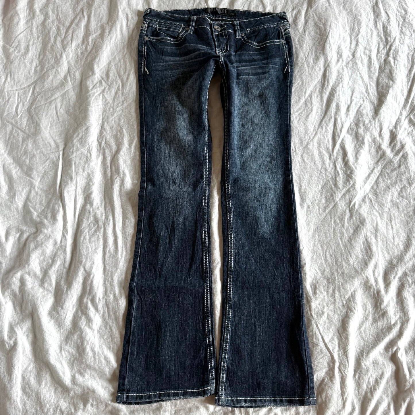 Premiere Low-Rise Dark Wash Bootcut Jeans - Size S/M