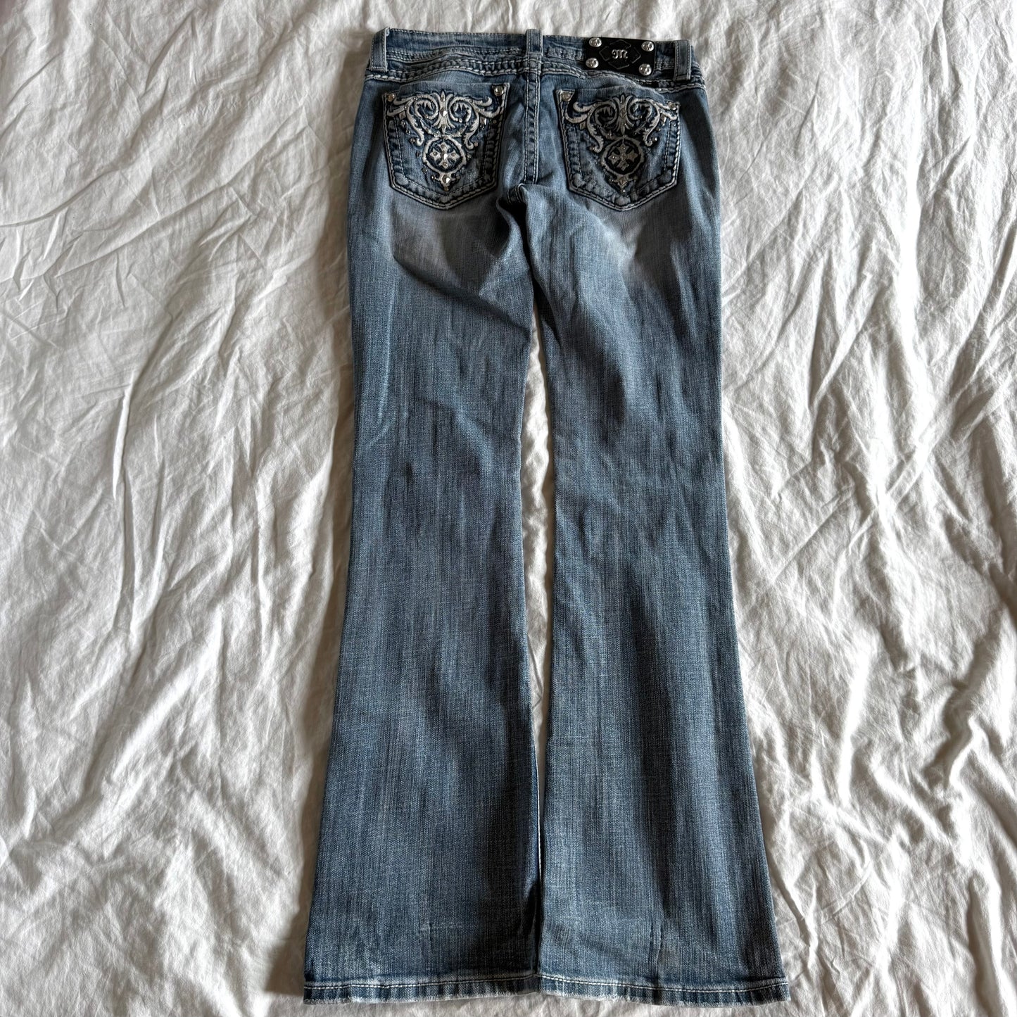 Miss Me Low-Rise Light Wash Bootcut Jeans - Size XS