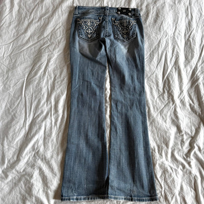 Miss Me Low-Rise Light Wash Bootcut Jeans - Size XS