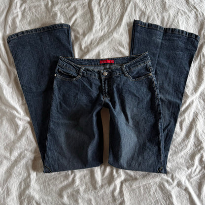Identità Low-Rise Dark Wash Flared Jeans - Size S