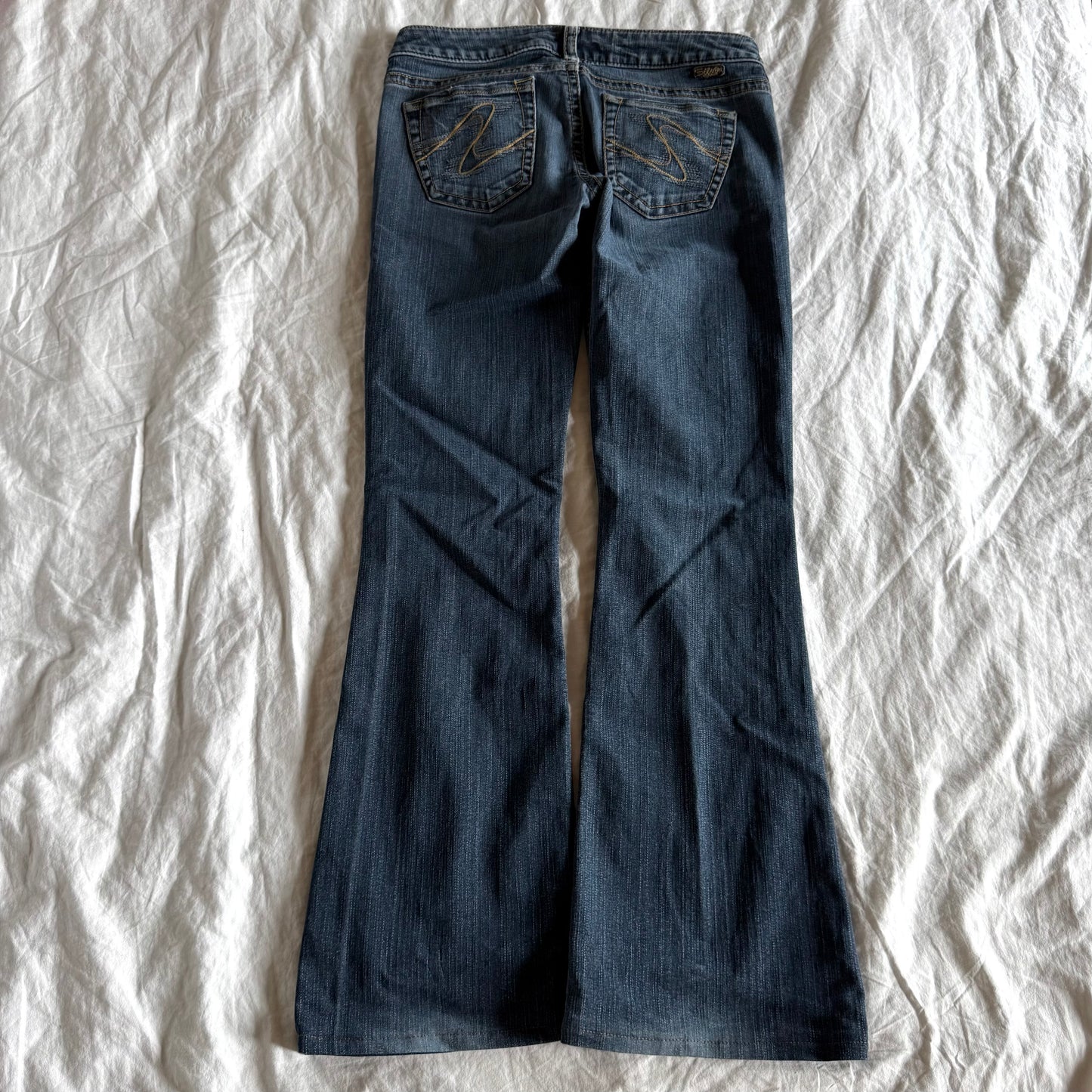 Silver Low-Rise Medium Wash Bootcut Jeans - Size XS