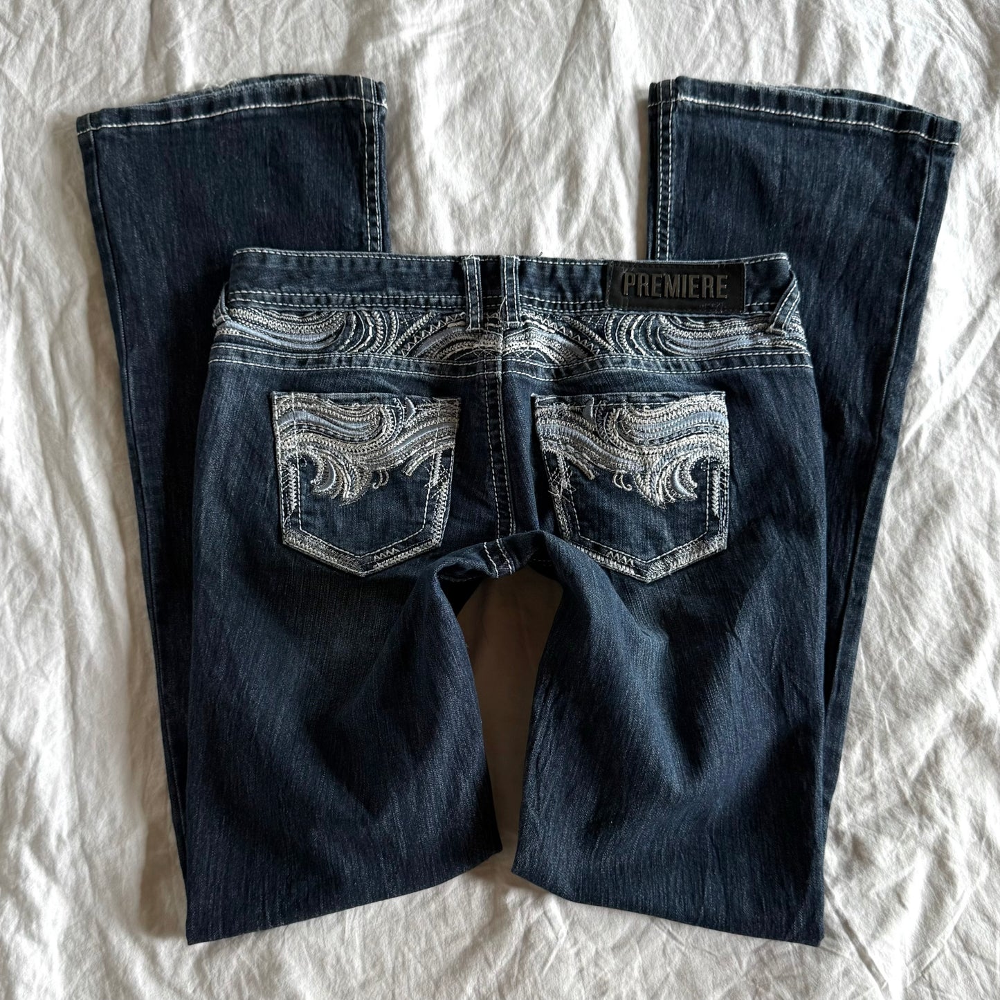 Premiere Low-Rise Dark Wash Bootcut Jeans - Size S/M