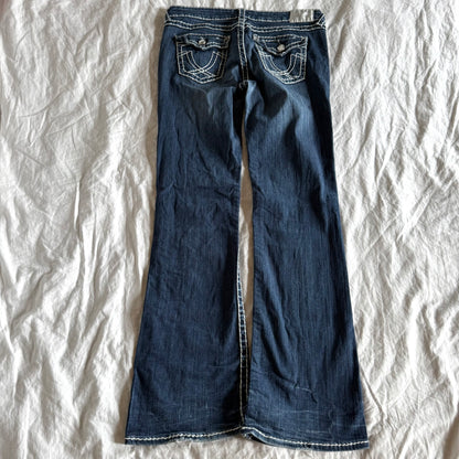 LA IDOL Low-Rise Dark Wash Bootcut Jeans - Size M