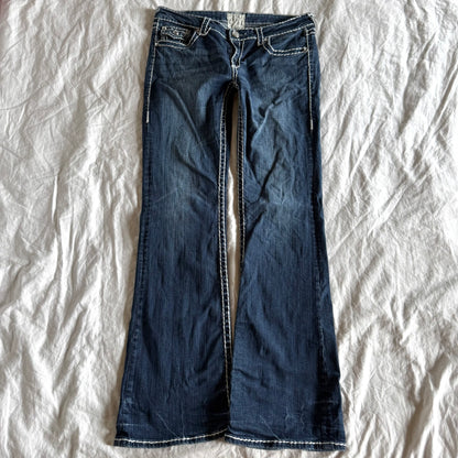 LA IDOL Low-Rise Dark Wash Bootcut Jeans - Size M