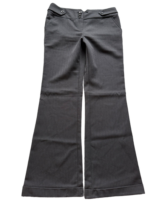 Grey Mid-Rise Bootcut Pants (M)