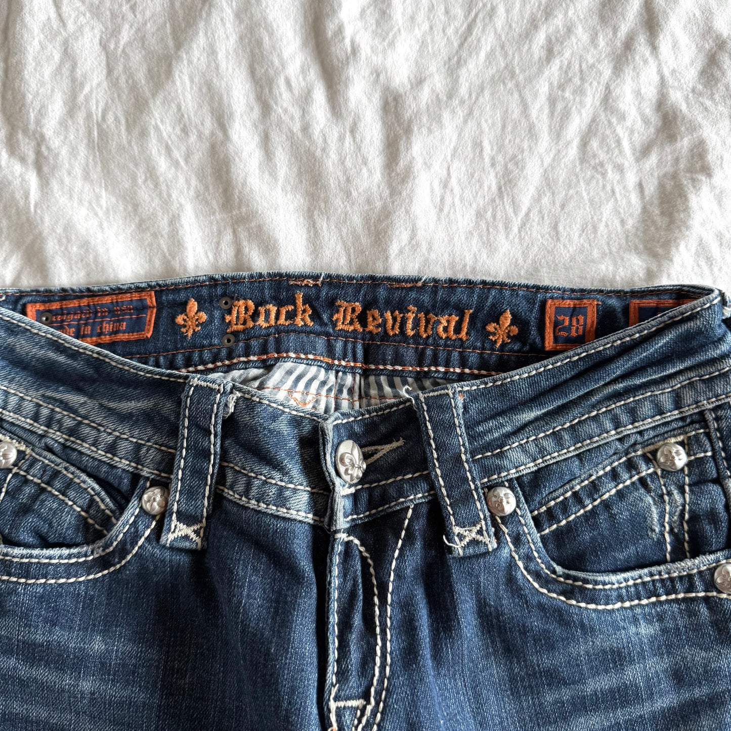 Rock Revival Low-Rise Dark Wash Bootcut Jeans - Size XS