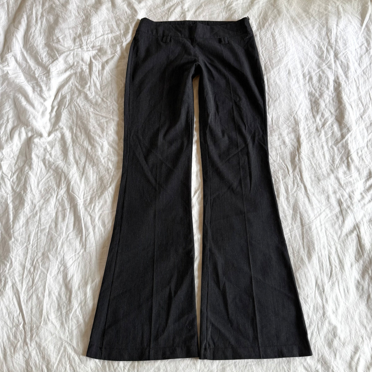 Jennifer Taylor Low-Rise Pinstriped Office Siren Flared Trousers - Size S