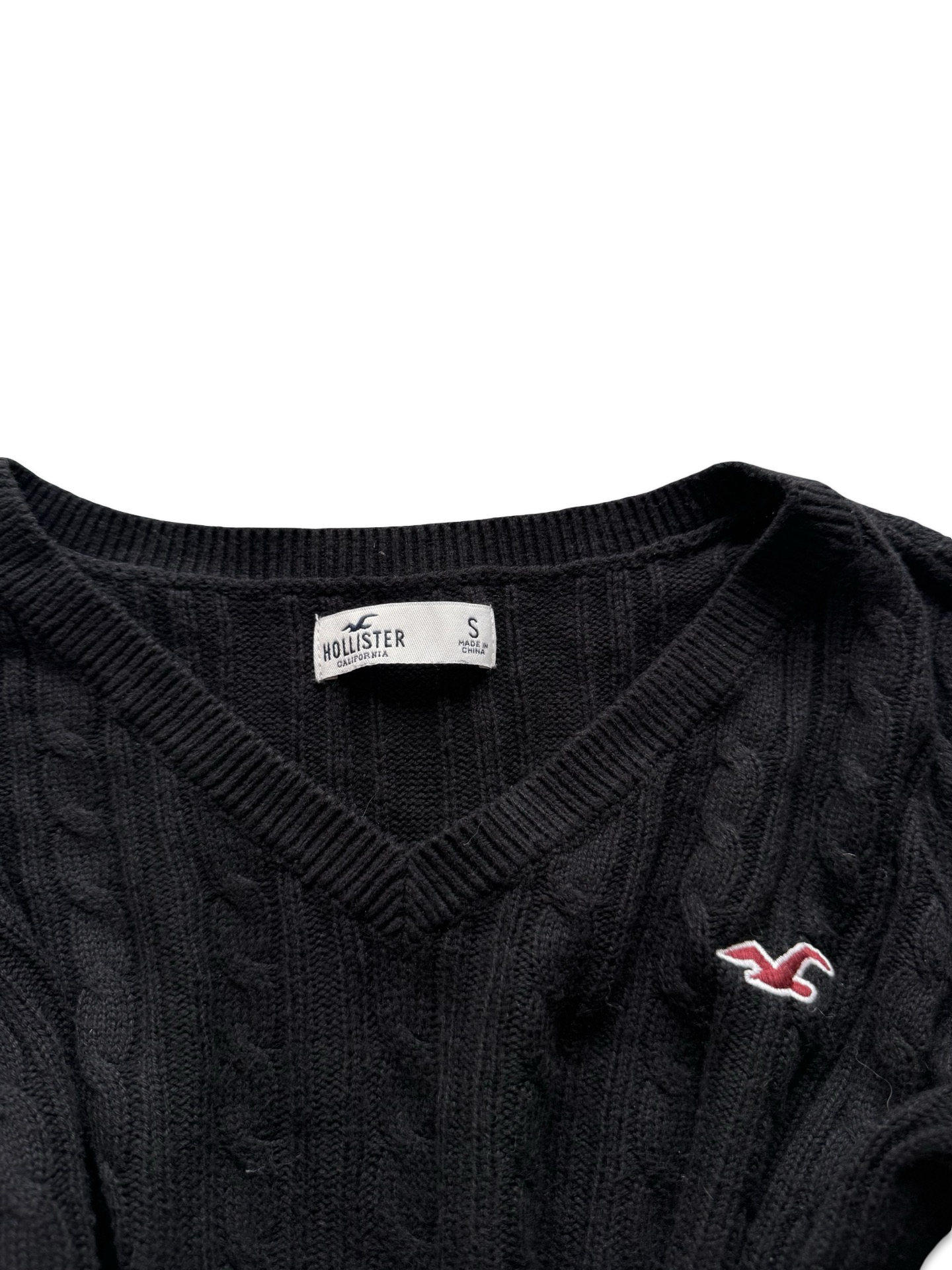 Hollister Black Cable Knit Sweater (S)