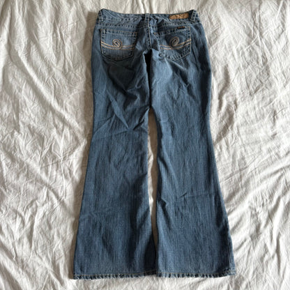 Seven7 Low-Rise Medium Wash Bootcut Jeans - Size M