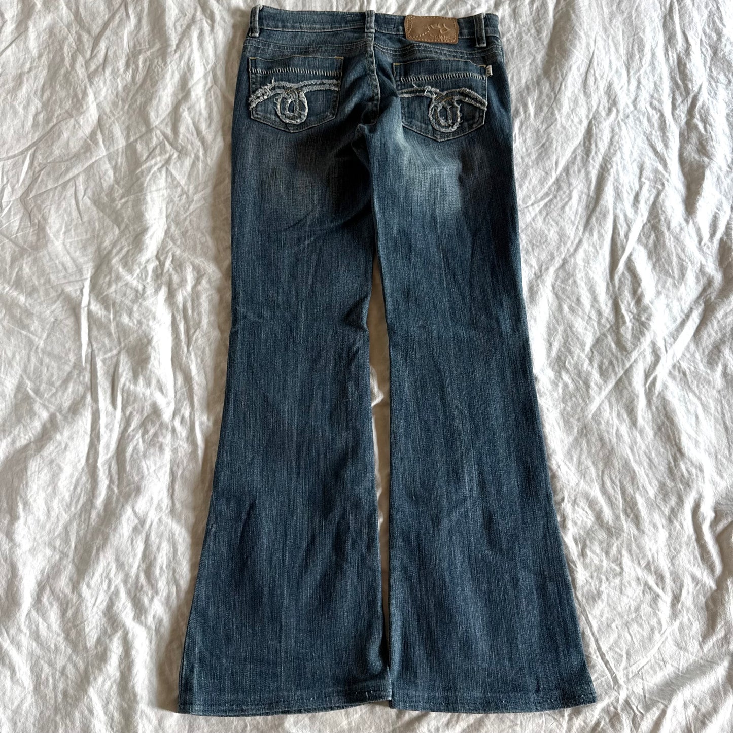 TBY Low-Rise Medium Wash Flared Jeans - Size XS