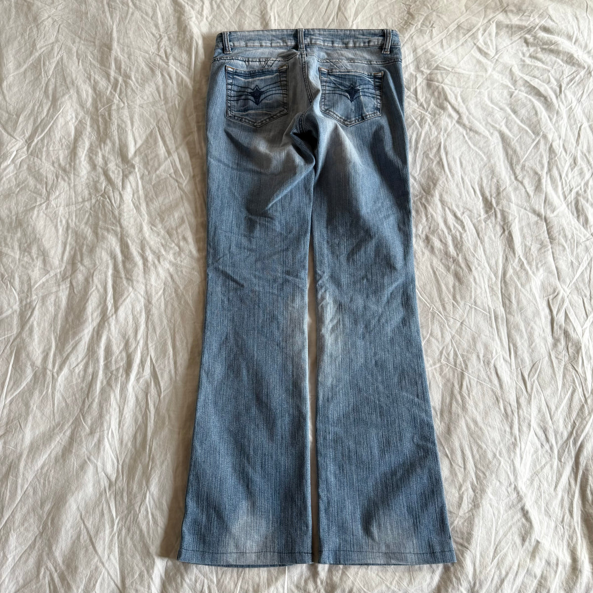 Fishbone Low-Rise Light Wash Straight Fit Jeans - Size XS/S