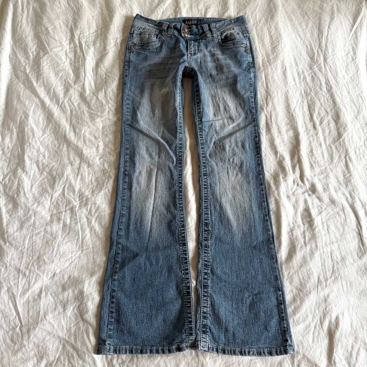 Angels Low-Rise Light Wash Bootcut Jeans - Size XS