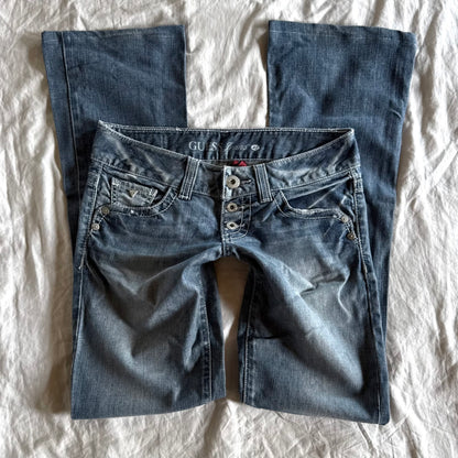 Guess Low-Rise Light Wash Bootcut Jeans - Size S