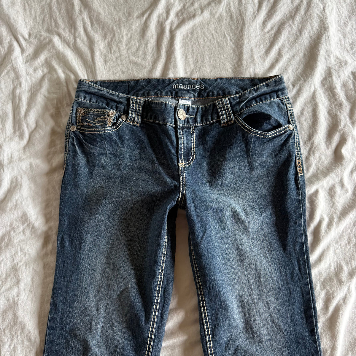 Maurices Low-Rise Medium Wash Bootcut Jeans - Size L