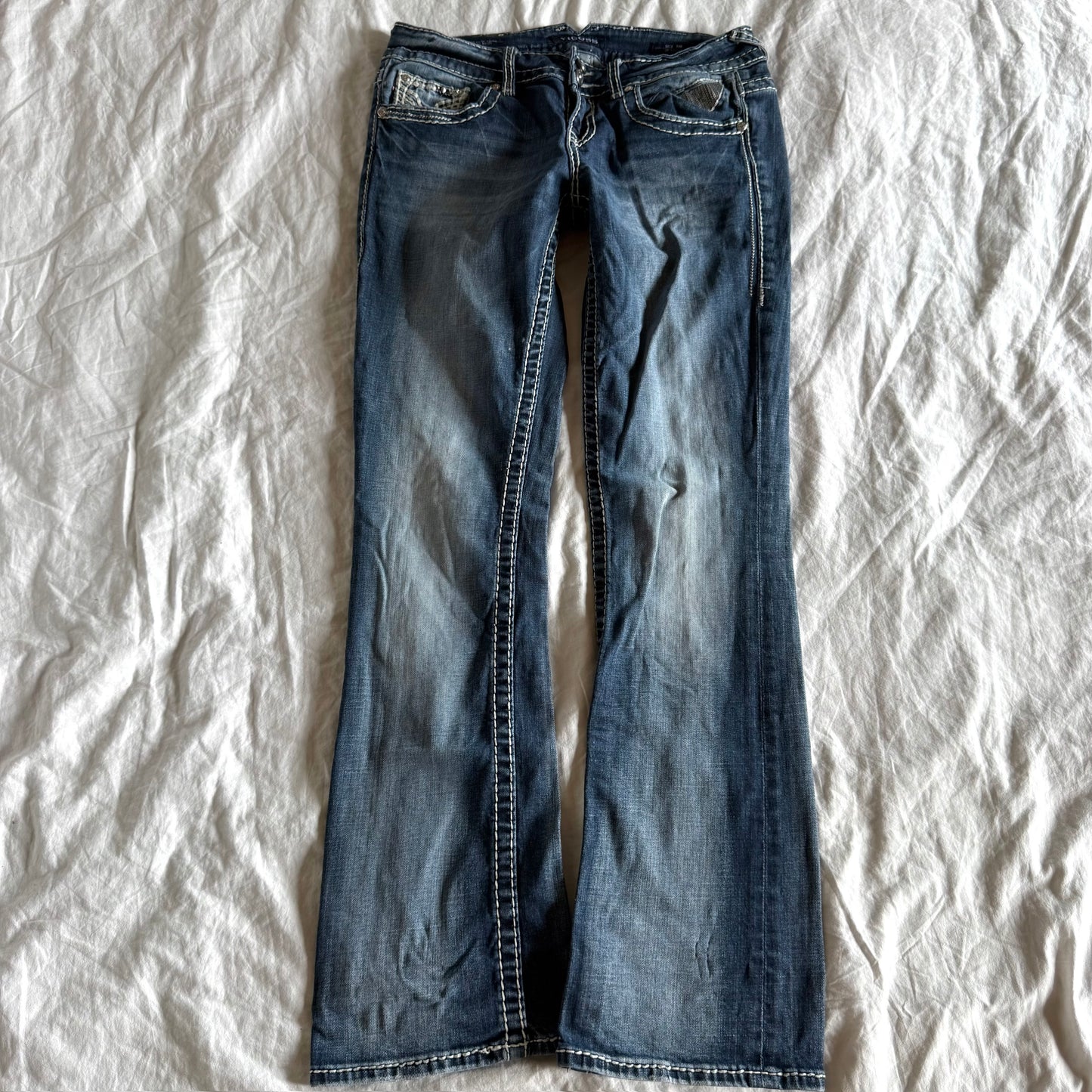 Vigoss Low-Rise Medium Wash Bootcut Jeans - Size M