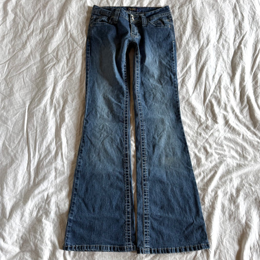 Angels Low-Rise Medium Wash Flared Jeans - Size XS