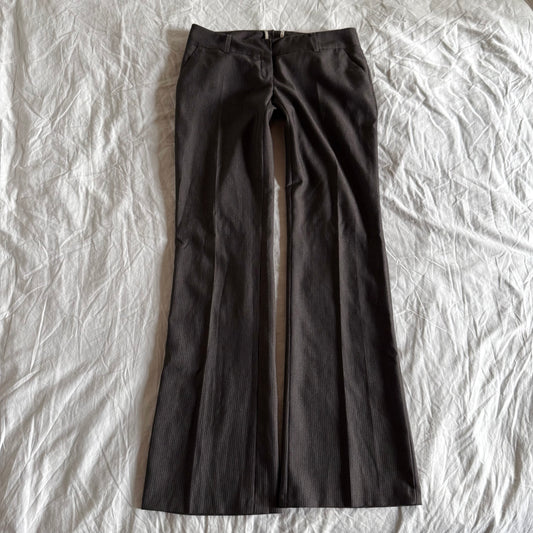 Vero Moda Low-Rise Office Siren Pinstriped Bootcut Trousers - Size S