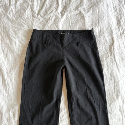 Jennifer Taylor Low-Rise Pinstriped Office Siren Flared Trousers - Size S