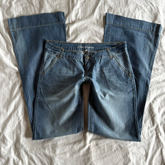 Amisu Low-Rise Light Wash Ultra Wide Leg Jeans - Size L/XL