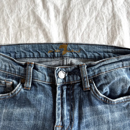 7 for All Mankind Low-Rise Medium Wash Straight Fit Jeans - Size XXS