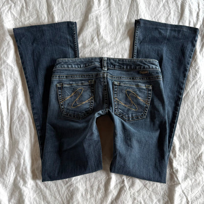 Silver Low-Rise Medium Wash Bootcut Jeans - Size XS