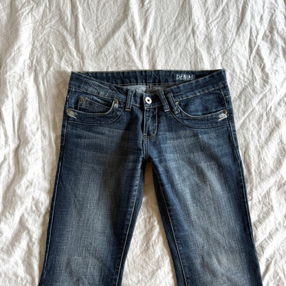 Mim Low-Rise Dark Wash Wide Leg Jeans - Size M/L