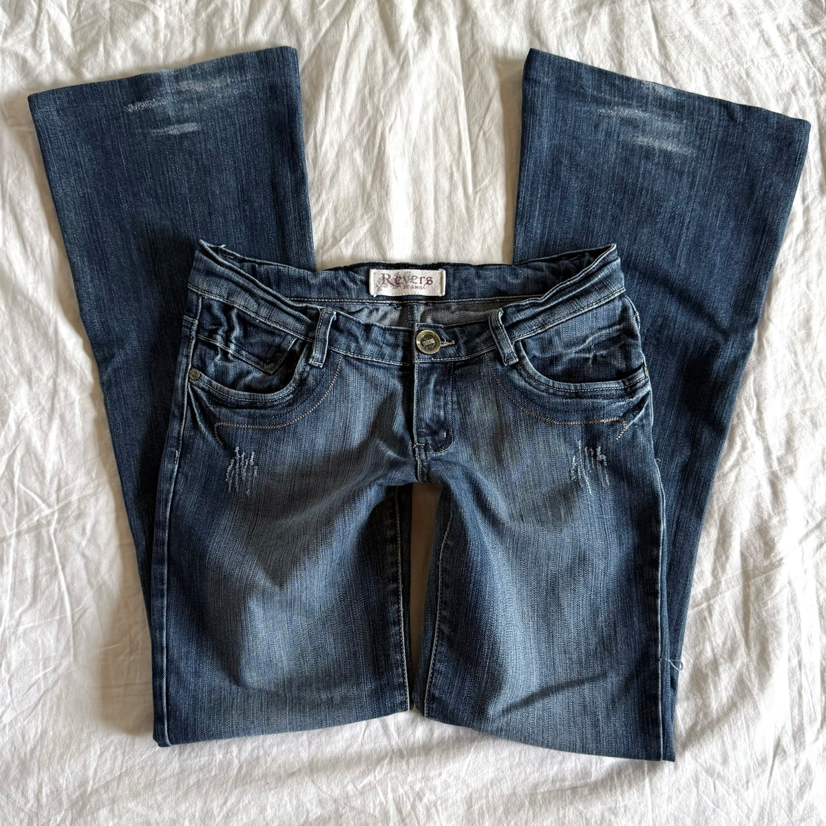 Revers Low-Rise Medium Wash Straight Fit Jeans - Size S/M