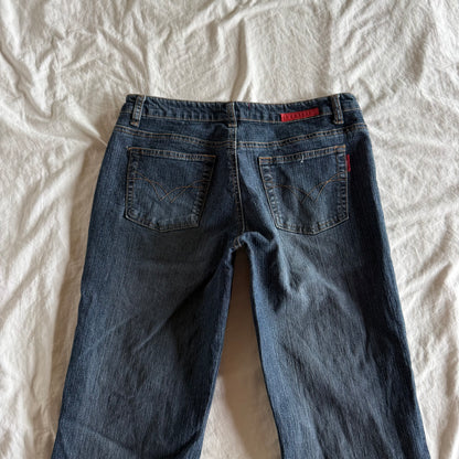 Identità Low-Rise Dark Wash Flared Jeans - Size S