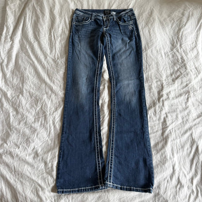 Petrol Low-Rise Dark Wash Bootcut Jeans - Size M