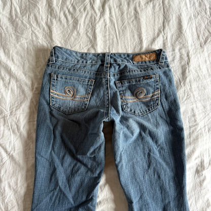 Seven7 Low-Rise Medium Wash Bootcut Jeans - Size M