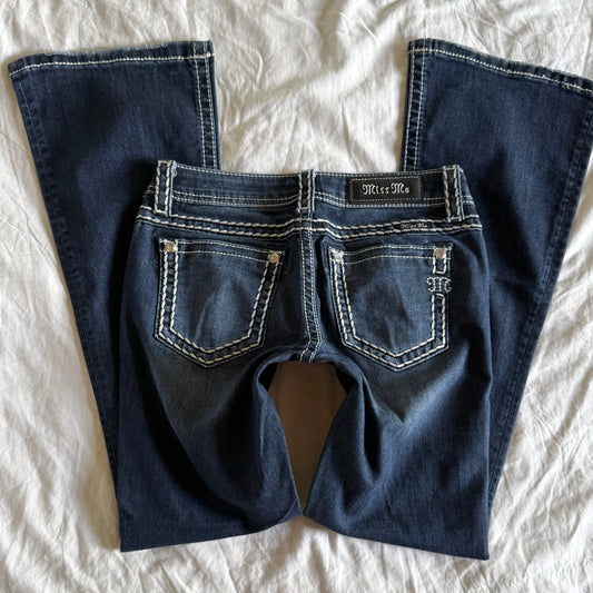 Miss Me Low-Rise Dark Wash Bootcut Jeans - Size S