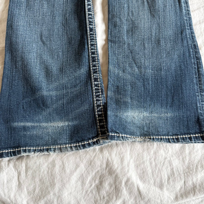 Silver Low-Rise Medium Wash Straight Fit Jeans - Size S