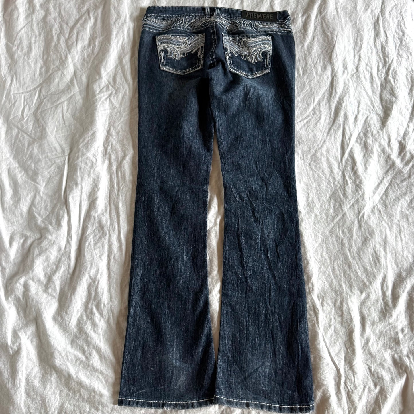 Premiere Low-Rise Dark Wash Bootcut Jeans - Size S/M